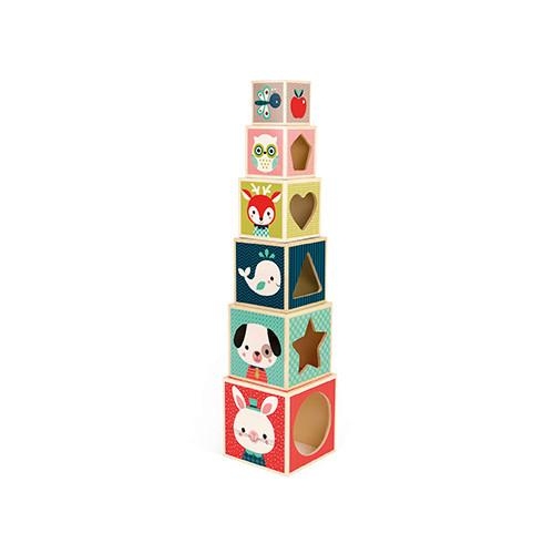 Janod Piramide 6 Cubi Baby Forest 